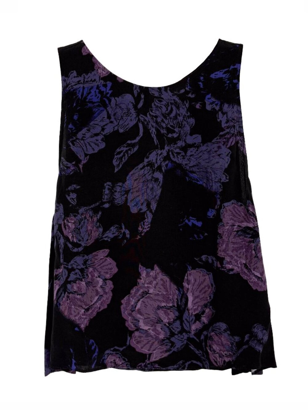 Aritzia Wilfred Black Purple Floral Tank Top Blouse Small